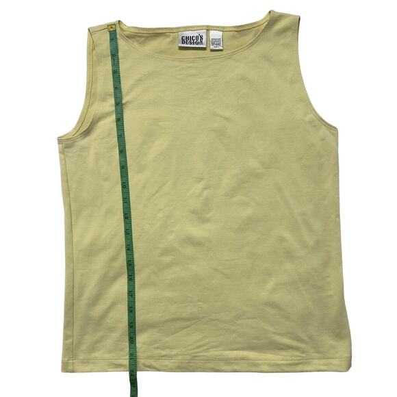 CHICOS DESIGN Pale Yellow Nylon Sleeveless Top Tank Size Medium/8 Made in USA - Picture 7 of 7